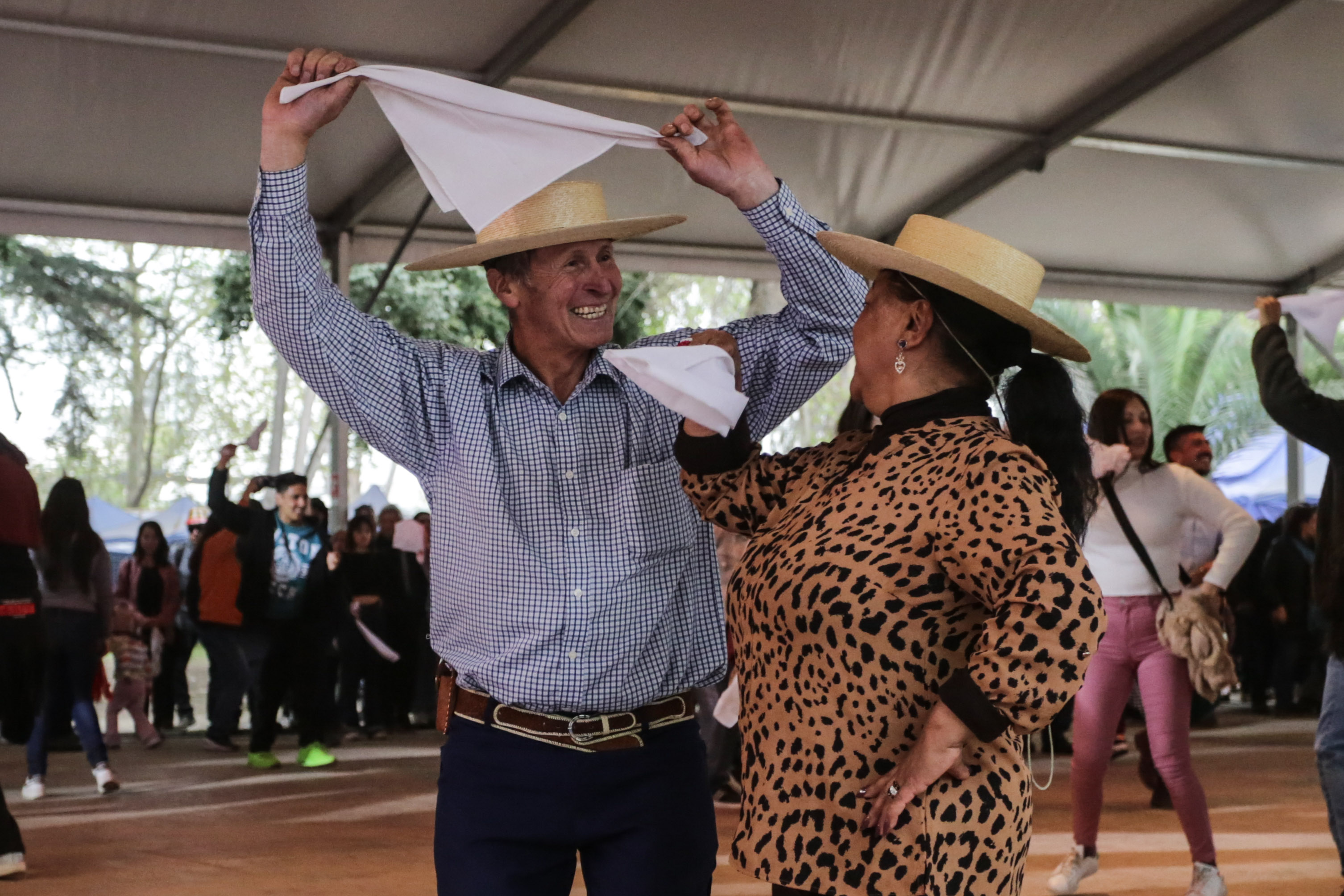 Fiestas Patrias gente Bailando Cueca