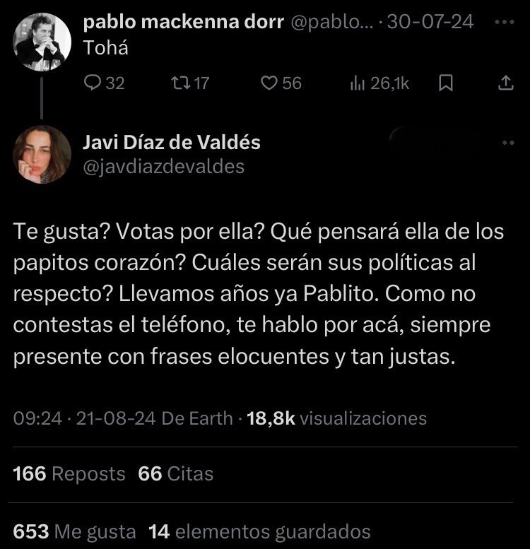 Tweet Javiera Díaz de Valdés