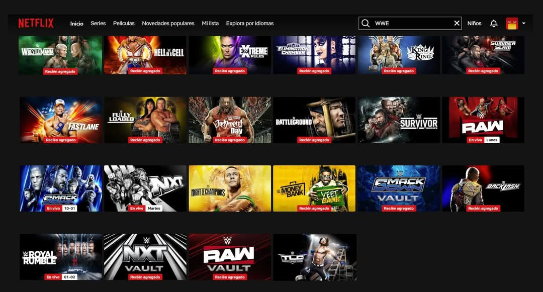 WWE en Netflix.