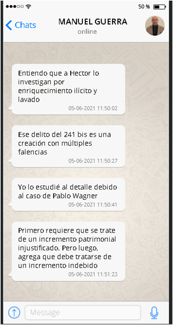 Chat Hermosilla y fiscal Guerra