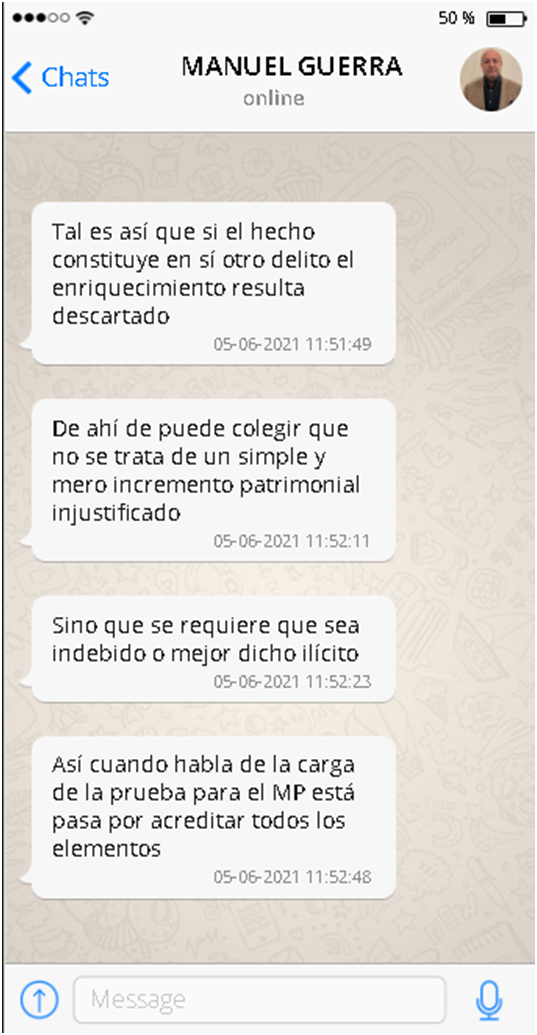 Chat Hermosilla y fiscal Guerra