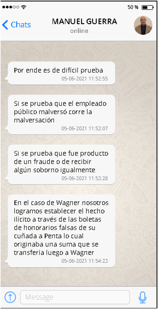 Chat Hermosilla y fiscal Guerra