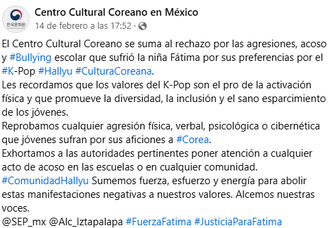 Mensaje Centro Cultura de México